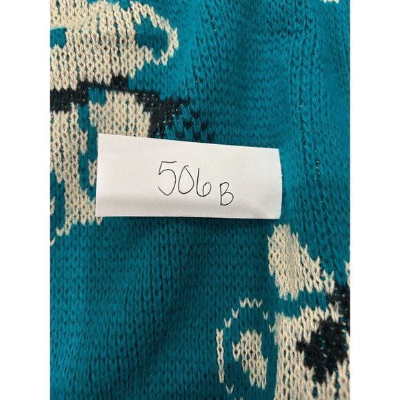 Vintage Teal Teddy Bear Sweater Classic Tee Essentials Womens Size Medium - Picture 9 of 9